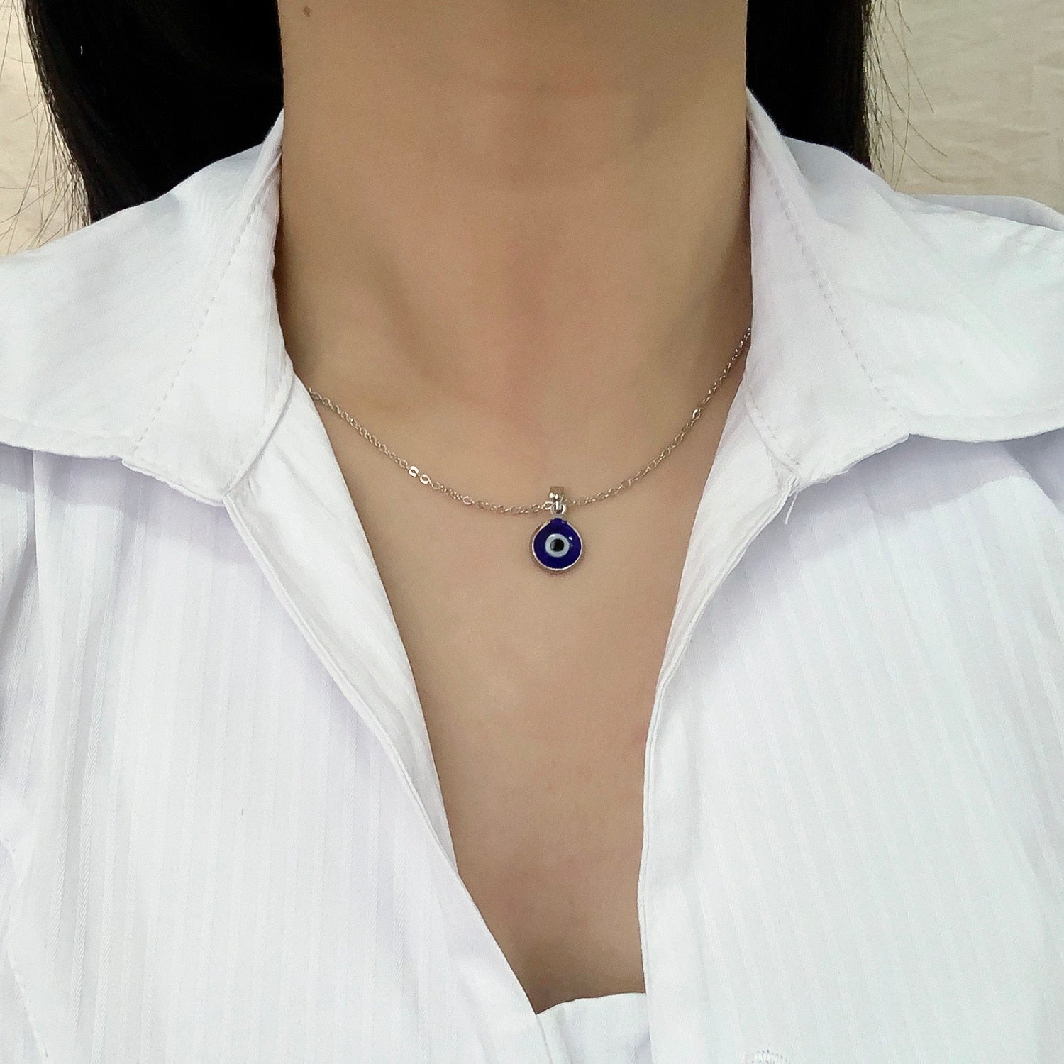 Vintage Turkish Evil Eye Pendant Choker Necklace Lucky Blue Evil Eyes Clavicle Chain Necklace Party Jewelry For Women Girls Gift - Style 28