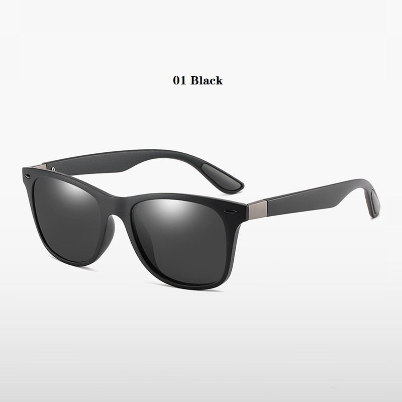 Fashion Vintage Sunglasses For Men Women Polarized Designer Sunglasses Man Square Retro Sun Glasses Driving Eyewear Shades UV400 - 01 Black