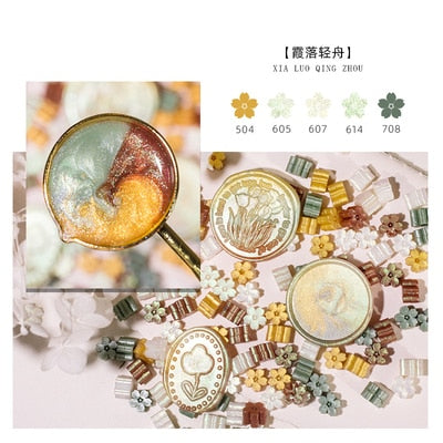 Mixed Glitter Sakura Wax Seal Stamp Beads DIY Cherry Blossom Sealing Bead Stamps Envelope Wedding Art Hobby Card Gift Invitation - R