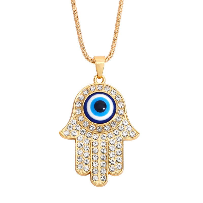 Vintage Turkish Evil Eye Pendant Choker Necklace Lucky Blue Evil Eyes Clavicle Chain Necklace Party Jewelry For Women Girls Gift - Style 3