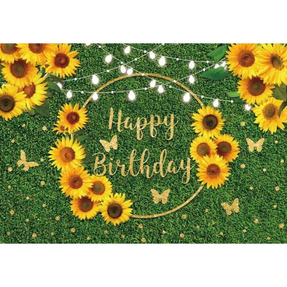 Allenjoy sunflower Photography Backdrop Newborn Child fence Smash cake Baby Shower summer background Photo studio photobooth - YM3G-A3355 / Econ Vinyl 120x180CM