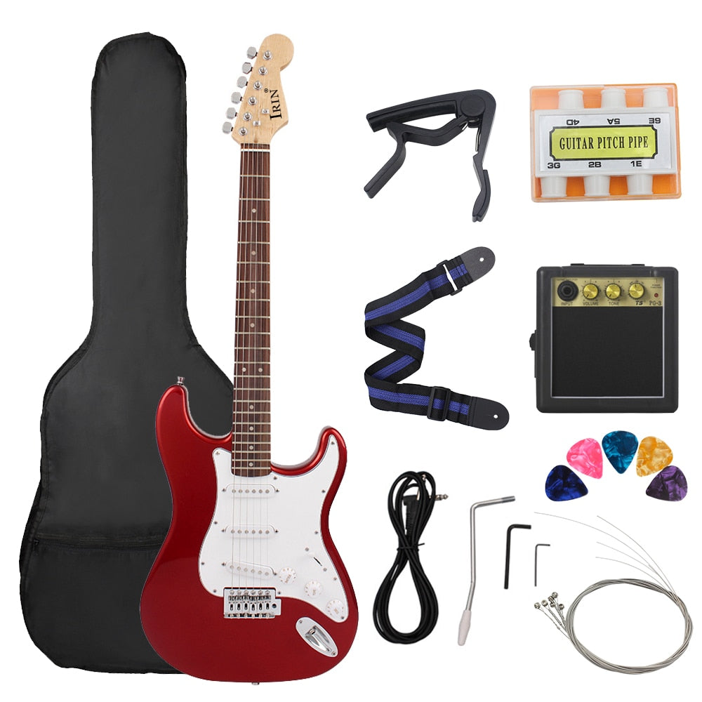 39 Inch ST Electric Guitar 6 String 21 Frets Basswood Body Electric Guitar With Speaker Necessary Guitar Parts & Accessories - guitar set 2 / 39 inches / CN