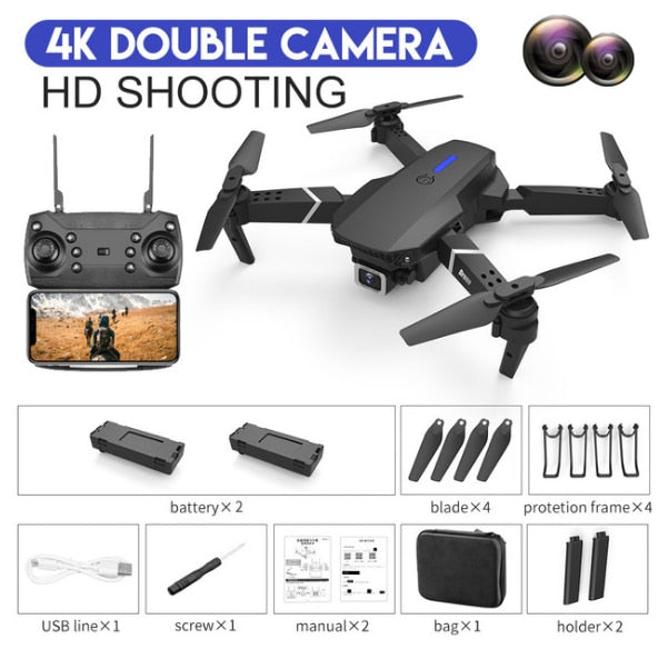 2021 NEW Drone 4k profession HD Wide Angle Camera 1080P WiFi fpv Drone Dual Camera Height Keep Drones Camera Helicopter Toys - 4K-Dual camera-2B / Russian Federation