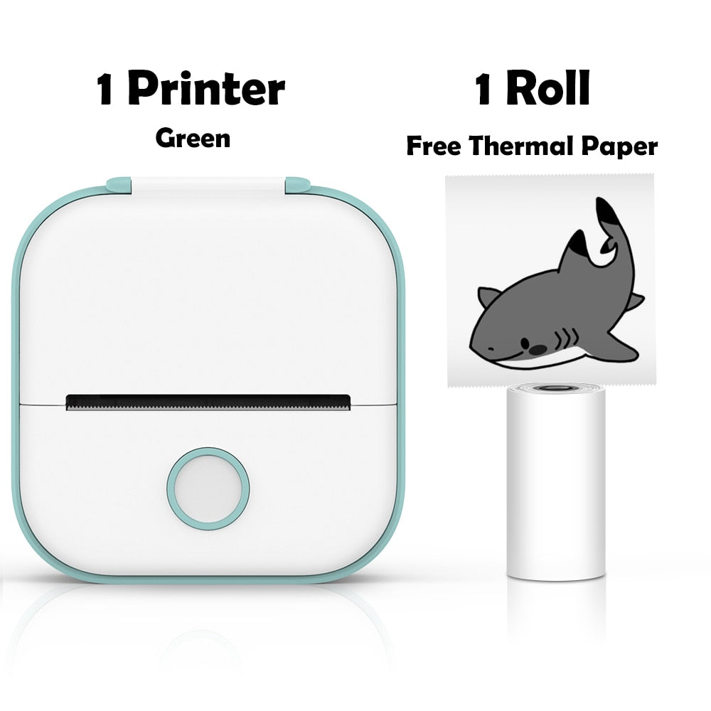 Phomemo T02 Mini Portable Printer Thermal Printing 53mm Sticker Wireless Inkless Mini Pocket Printer Self-adhesive Label Printer - Green Printer / CN
