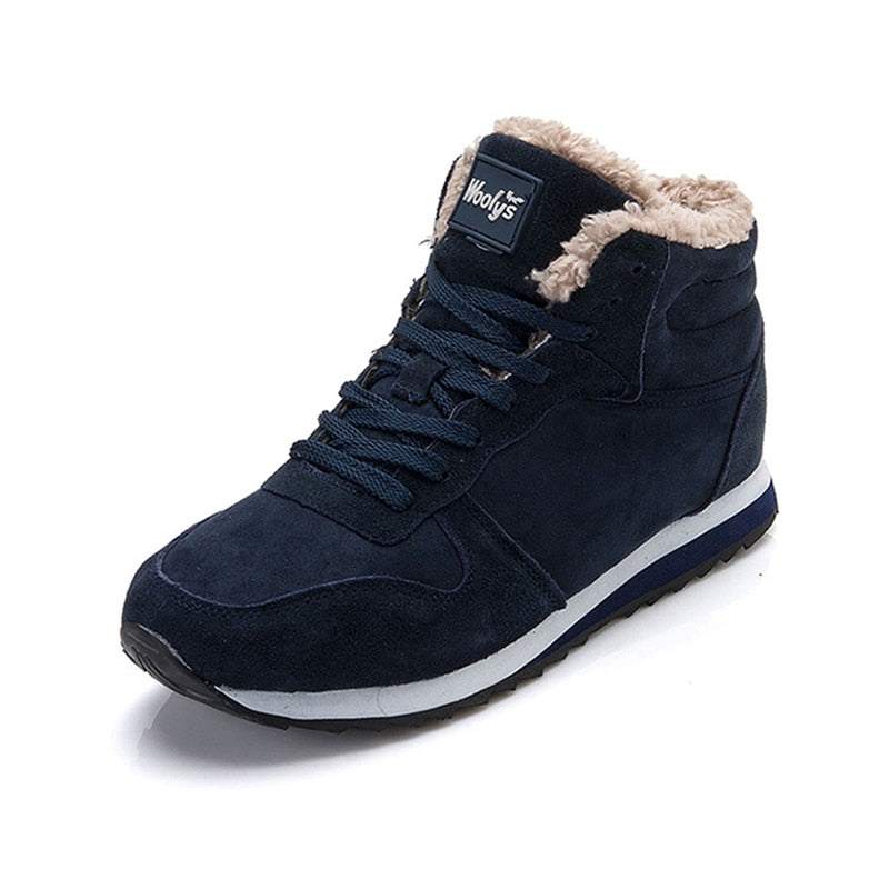 Men Boots Men&#39;s Winter Shoes Fashion Snow Boots Shoes Plus Size Winter Sneakers Ankle Men Shoes Winter Boots Black Blue Footwear - Blue / 5.5