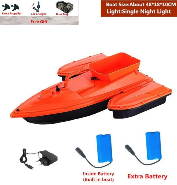 Smart Fixed Speed Cruise Radio Remote Control Fishing Bait Boat 1.5KG 500M Dual Night Light Lure Fishing RC Bait Boat Fishing - EU Plug 2 Battery 3 / China