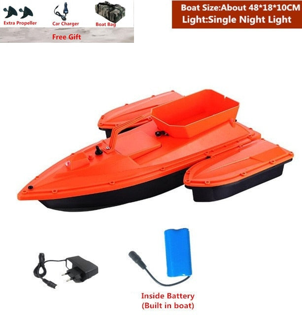 Smart Fixed Speed Cruise Radio Remote Control Fishing Bait Boat 1.5KG 500M Dual Night Light Lure Fishing RC Bait Boat Fishing - EU Plug 1 Battery 3 / China