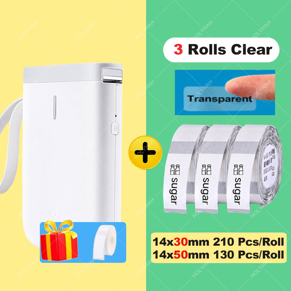 Niimbot D11 Wireless Label Printer Portable Pocket Label Printer Bluetooth Thermal Label Maker Fast Printing Home Use Office - D11 3 Transparent / China