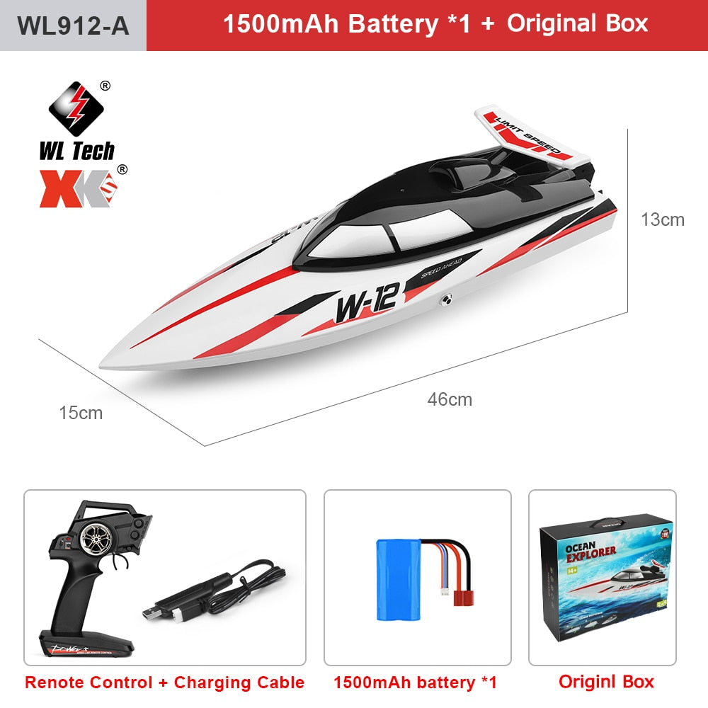 WLtoys WL916 WL915-A RC Boat 2.4Ghz 55KM/H Brushless High Speed Racing Boat Model Remote Control Speedboat Children RC Toys - WL912A 35KM 1B