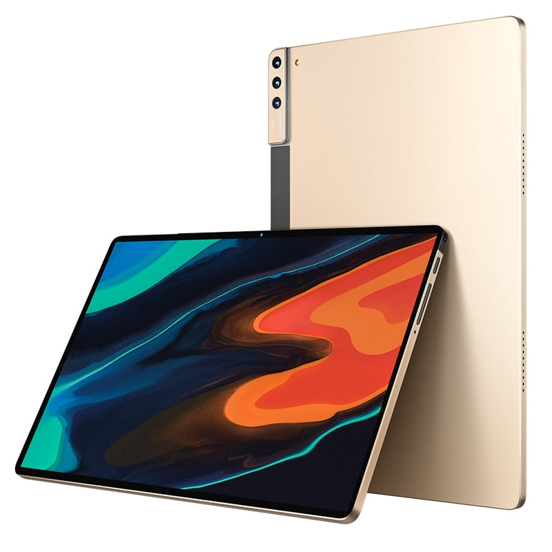 Google Play Tablette P50 Gaming Tablet Laptop 10 Inch Send Keyboard 8GB 128GB Pad Android 10 WPS 5G Deca Core Dual Sim GPS PC - Gold / Standard / AU|CN