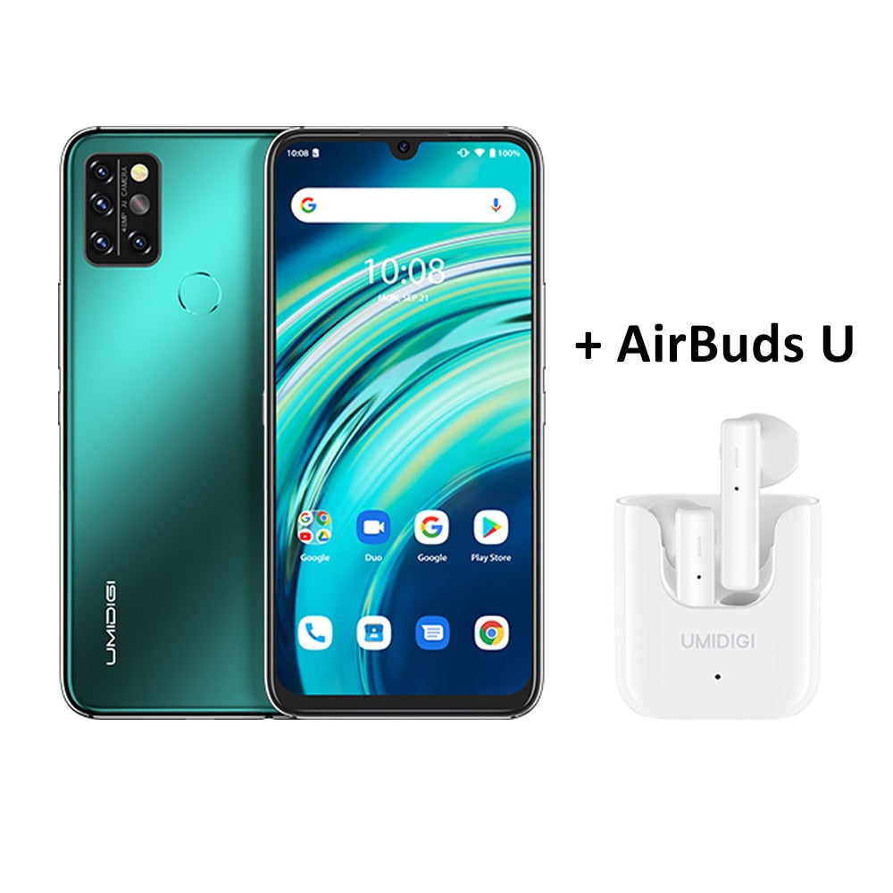 UMIDIGI A9 Pro 6GB 128GB SmartPhone Global Version Unlocked 48MP Quad Camera 24MP Selfie Helio P60 6.3" FHD+ Smart Phone celular - Add AirBuds U / United States / 6GB 128GB
