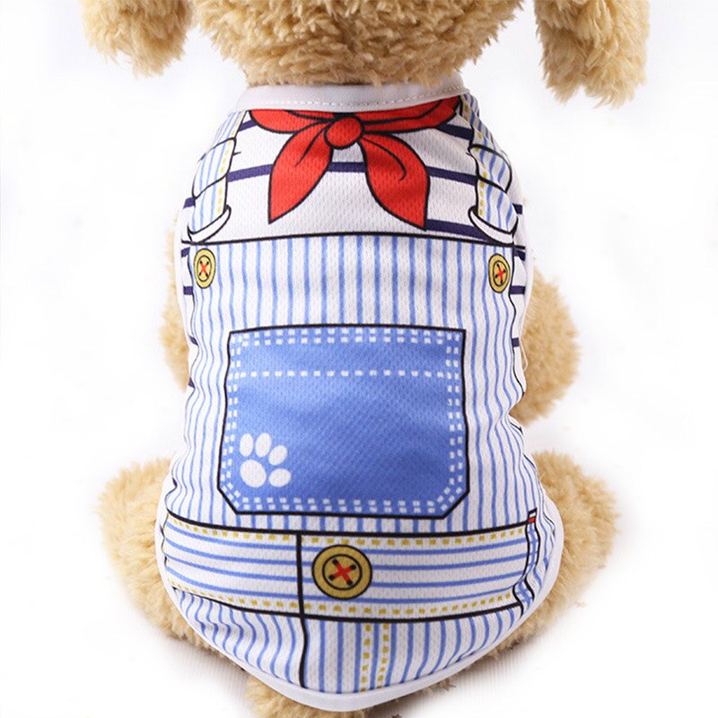 Cartoon Pet Dog Clothes for Dog Summer Puppy Vest Clothing for Small Dogs Chihuahua Yorkshire Shirt Pet T-shirt Cat Costume 6c4Q - Blue / M