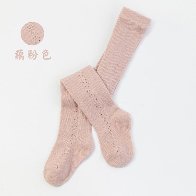 0 to 5 Years Baby Tights Spring Summer Solid Color Soft Knitted Warm Newborn Toddler Tight Boy Girl Pantyhose Kids Girls Clothes - pink / L(3-5 years)
