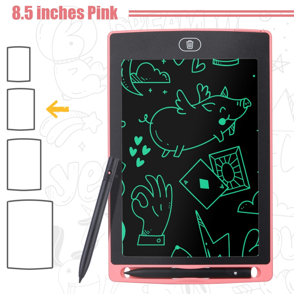 6.5/8.5/10/12 inch LCD Drawing Tablet For Children&#39;s Toys Painting Tools Electronics Writing Board Boy Kids Educational Toys - China / 8.5 inch Pink