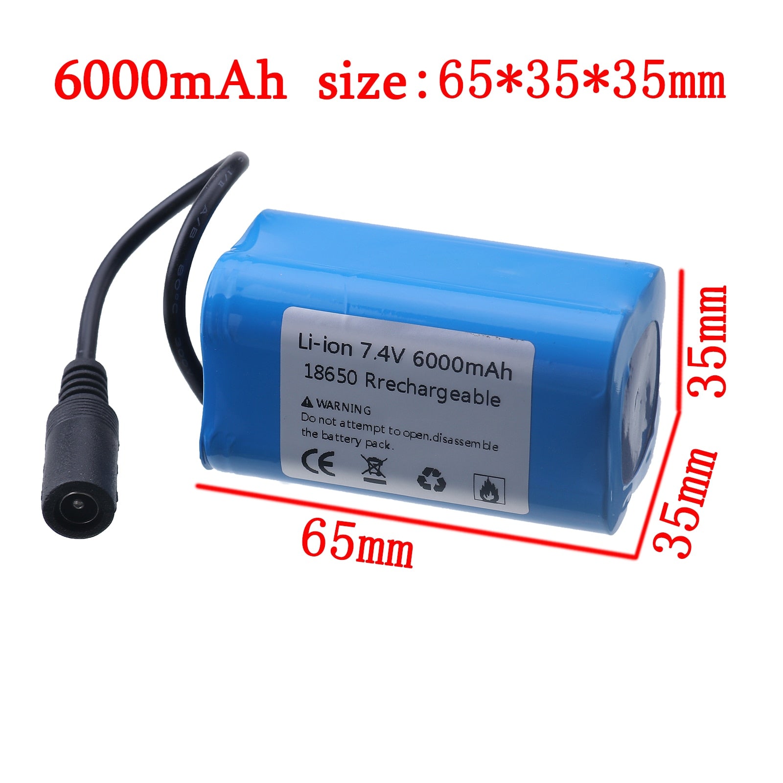 7.4V 12000Mah 6000Mah Battery For T188 T888 2011-5 V007 C18 H18 So on Remote Control RC Fishing Bait Boat Parts 1/3pcs - 1pcs 6000mah