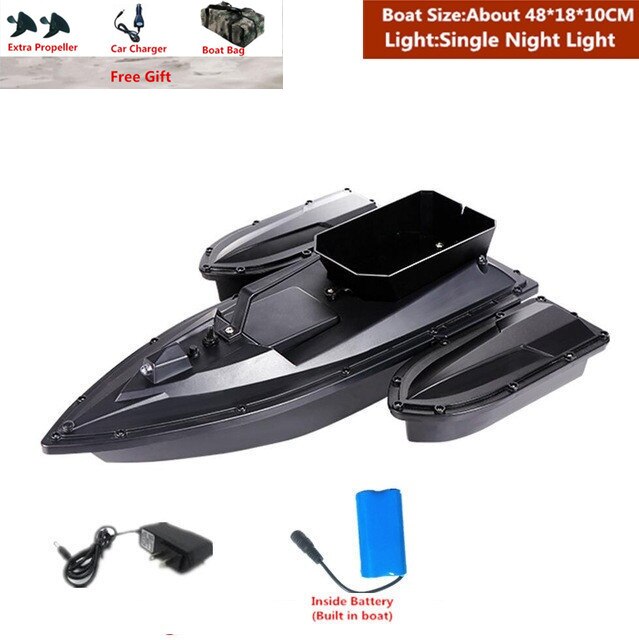 Smart Fixed Speed Cruise Radio Remote Control Fishing Bait Boat 1.5KG 500M Dual Night Light Lure Fishing RC Bait Boat Fishing - US Plug 1 Battery 4 / China