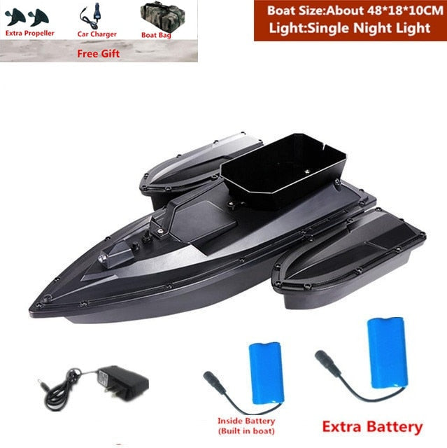 Smart Fixed Speed Cruise Radio Remote Control Fishing Bait Boat 1.5KG 500M Dual Night Light Lure Fishing RC Bait Boat Fishing - US Plug 2 Battery 4 / Russian Federation