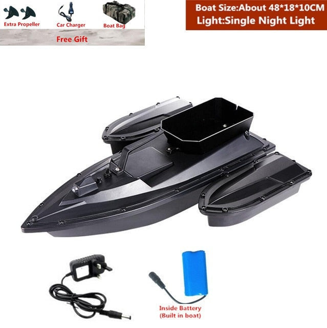 Smart Fixed Speed Cruise Radio Remote Control Fishing Bait Boat 1.5KG 500M Dual Night Light Lure Fishing RC Bait Boat Fishing - UK Plug 1 Battery 4 / Russian Federation