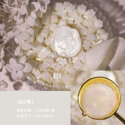 Mixed Glitter Sakura Wax Seal Stamp Beads DIY Cherry Blossom Sealing Bead Stamps Envelope Wedding Art Hobby Card Gift Invitation - Y