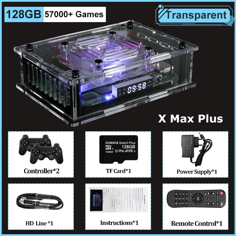 Super Console X Max Plus Dual System Wifi 8K HD Retro TV Video Game Player S905X3 CPU 65000+ Games 60+ Emulator  For PS1/PSP/N64 - 128GB wireless white / China / EU