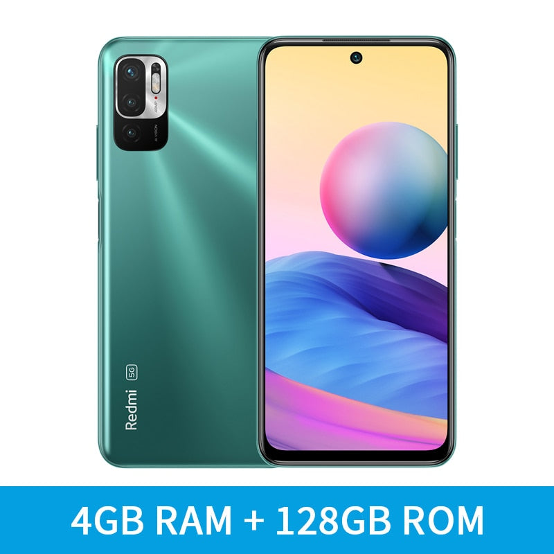 Global Version Xiaomi Redmi Note 10 5G NFC Mobile Phone 4GB RAM 64GB ROM/128GB ROM 90Hz 6.5" DotDisplay 7nm Processor 18W Charge - 4GB 128GB Green / Add Mi Band 5