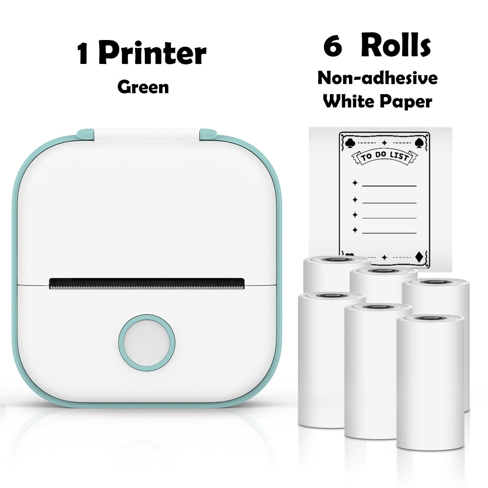 Phomemo T02 Mini Portable Printer Thermal Printing 53mm Sticker Wireless Inkless Mini Pocket Printer Self-adhesive Label Printer - Green A / CN
