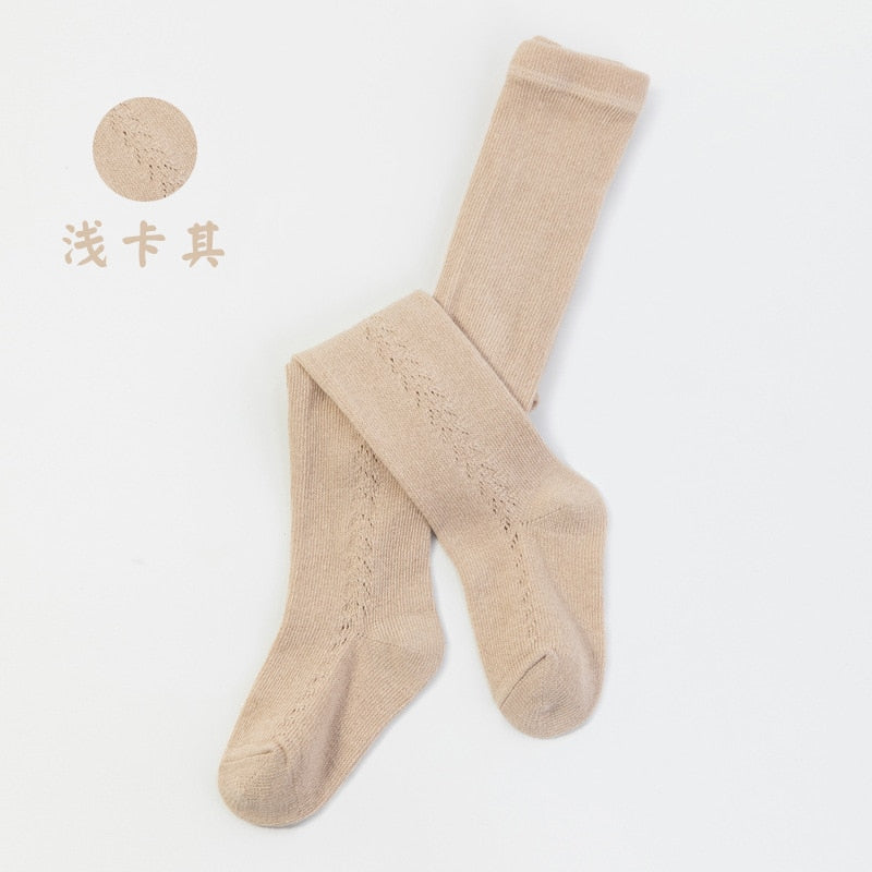 0 to 5 Years Baby Tights Spring Summer Solid Color Soft Knitted Warm Newborn Toddler Tight Boy Girl Pantyhose Kids Girls Clothes - light Khaki / L(3-5 years)