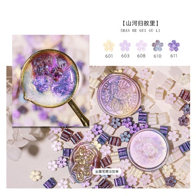 Mixed Glitter Sakura Wax Seal Stamp Beads DIY Cherry Blossom Sealing Bead Stamps Envelope Wedding Art Hobby Card Gift Invitation - Q
