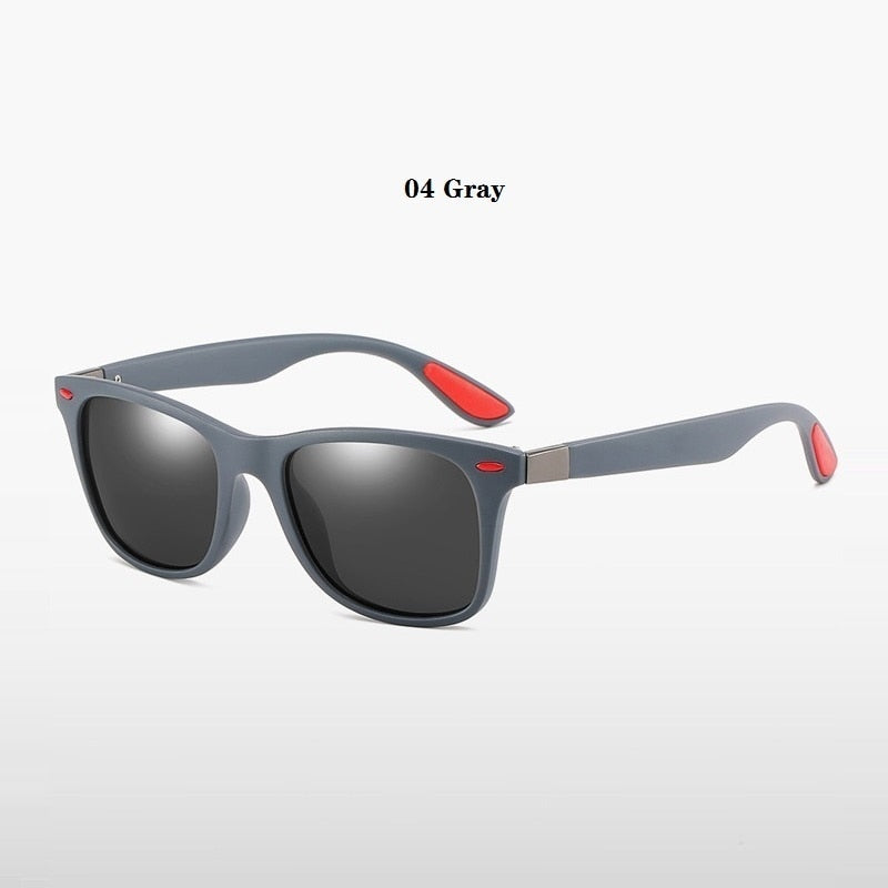 Fashion Vintage Sunglasses For Men Women Polarized Designer Sunglasses Man Square Retro Sun Glasses Driving Eyewear Shades UV400 - 04 Gray