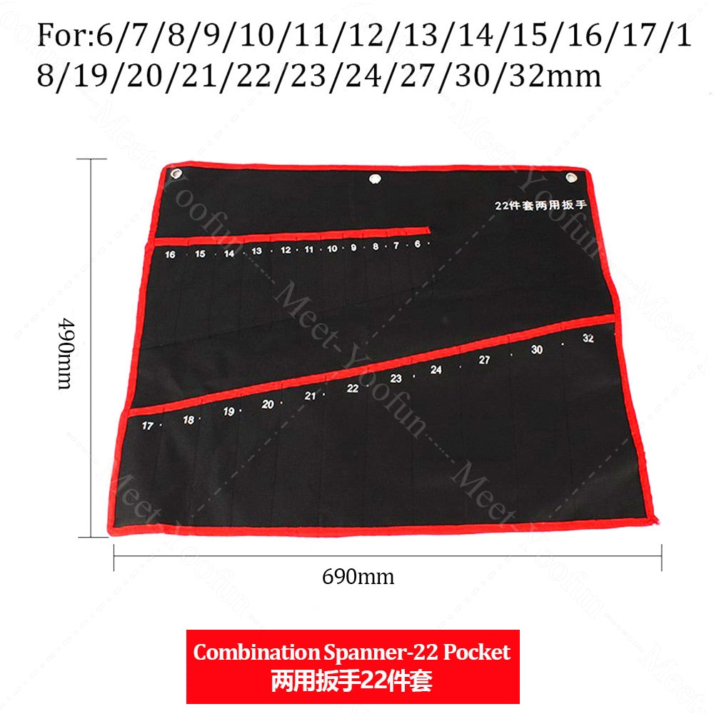 Practical Canvas Tool Bag wrench tool roll up Foldable Spanner Organizer Pouch Case hand tool storage bag - CZ165 / China