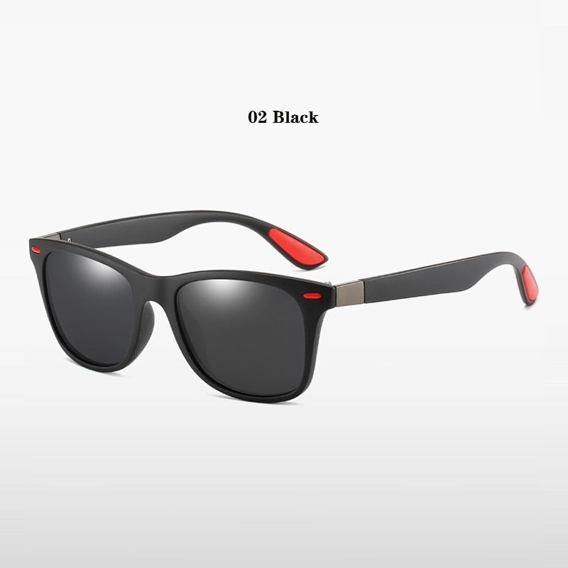 Fashion Vintage Sunglasses For Men Women Polarized Designer Sunglasses Man Square Retro Sun Glasses Driving Eyewear Shades UV400 - 02 Black