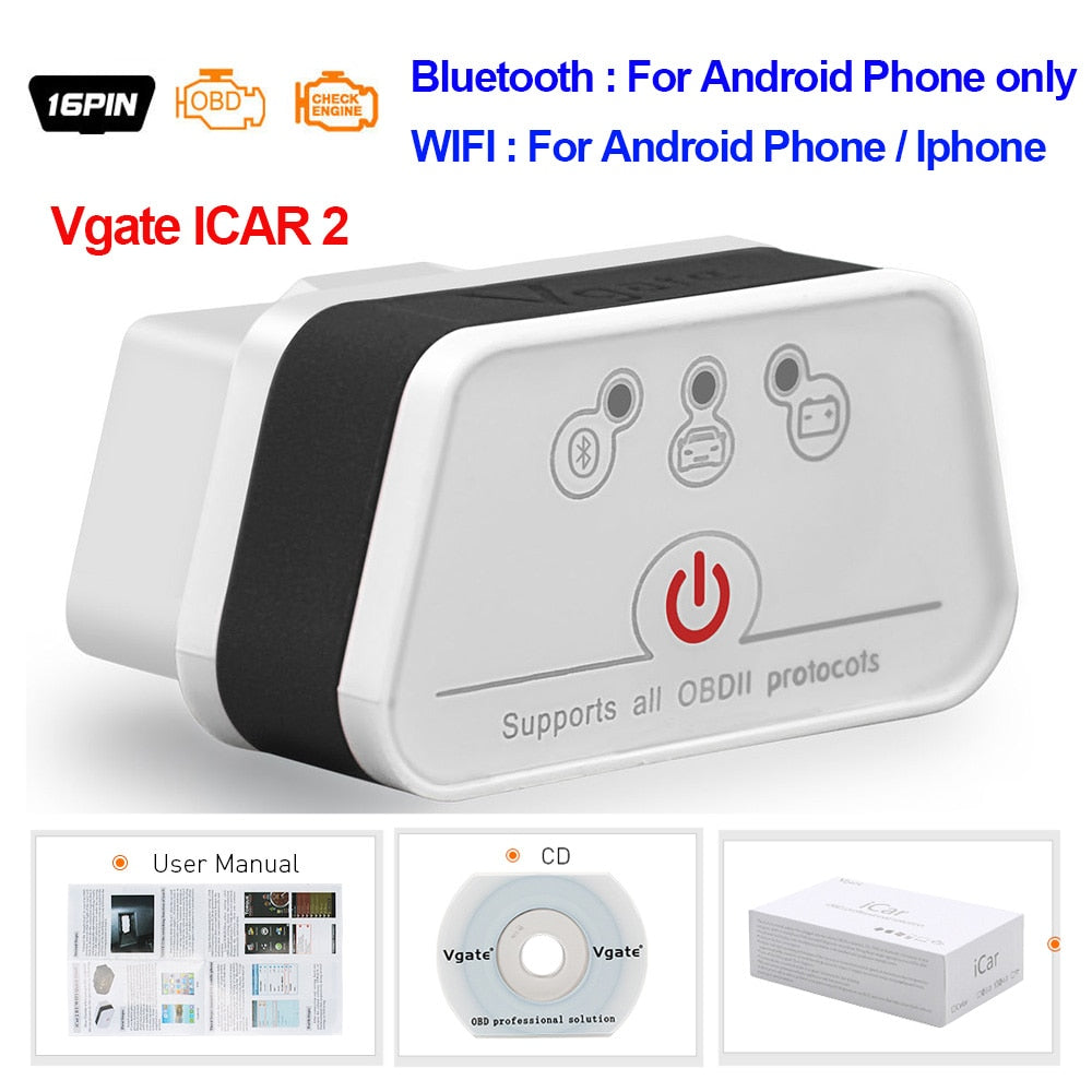 Vgate iCar2 obd2 bluetooth scanner ELM327 V2.2 obd 2 wifi icar 2 car tools elm 327 for android/PC/IOS code reader free shipping - Russian Federation / Type 6 / ICAR2 WIFI
