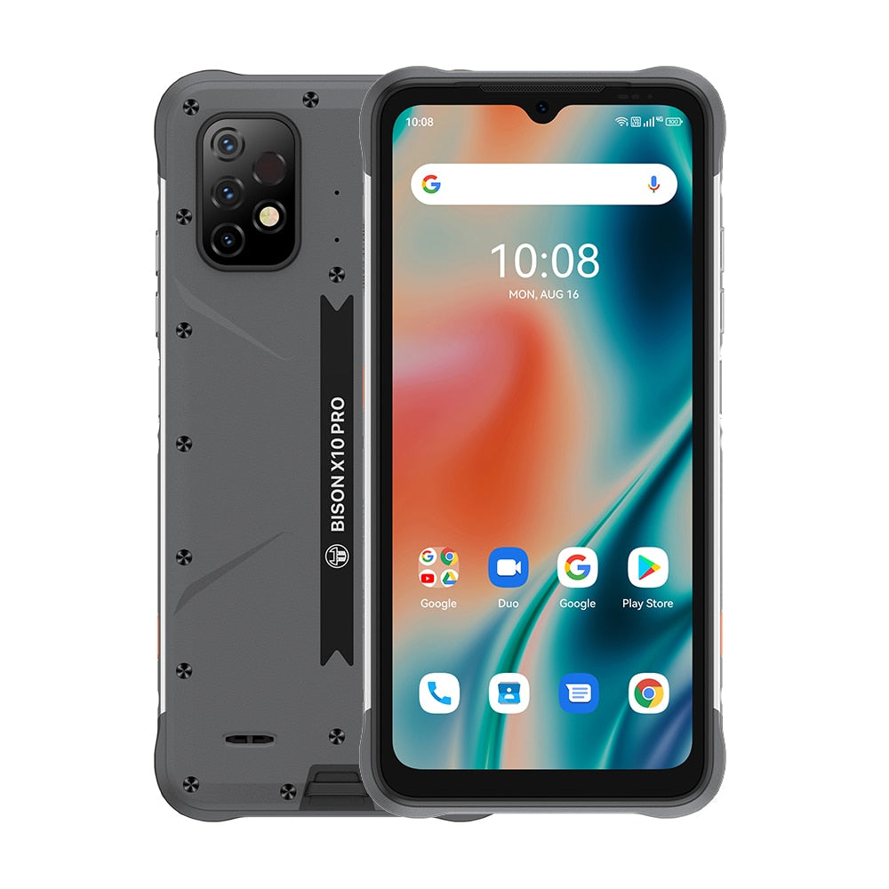 UMIDIGI BISON X10 PRO Rugged Smartphone NFC Global Version 6.53&quot; IP68 4GB 128GB Helio P60 20MP Triple Camera 6150mAh Cellphone - Standard / BISON X10 Pro Gray / United States