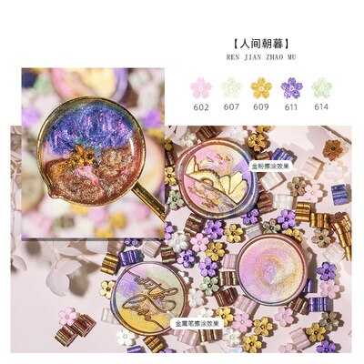 Mixed Glitter Sakura Wax Seal Stamp Beads DIY Cherry Blossom Sealing Bead Stamps Envelope Wedding Art Hobby Card Gift Invitation - S
