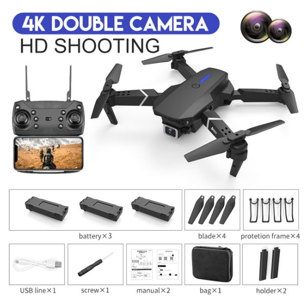 2021 NEW Drone 4k profession HD Wide Angle Camera 1080P WiFi fpv Drone Dual Camera Height Keep Drones Camera Helicopter Toys - 4K-Dual camera-3B / China