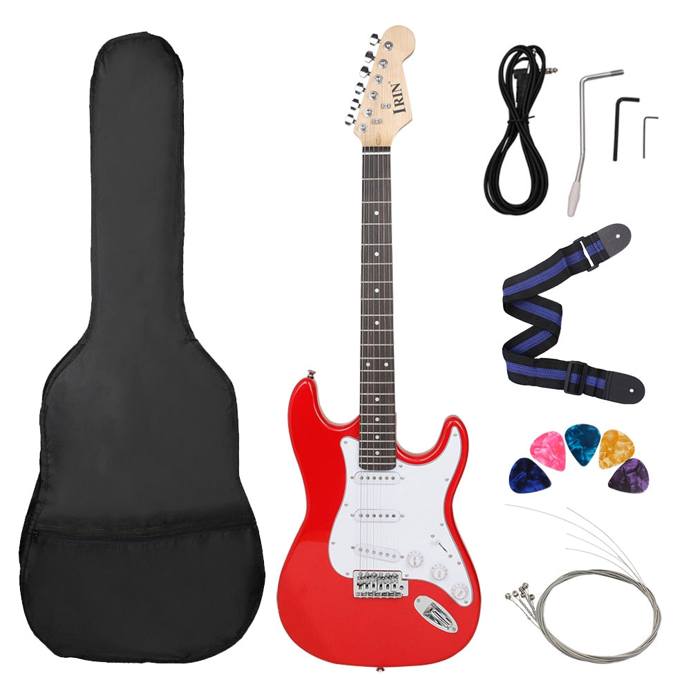 39 Inch ST Electric Guitar 6 String 21 Frets Basswood Body Electric Guitar With Speaker Necessary Guitar Parts & Accessories - Big red set 1 / 39 inches / CN