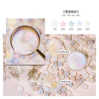Mixed Glitter Sakura Wax Seal Stamp Beads DIY Cherry Blossom Sealing Bead Stamps Envelope Wedding Art Hobby Card Gift Invitation - P