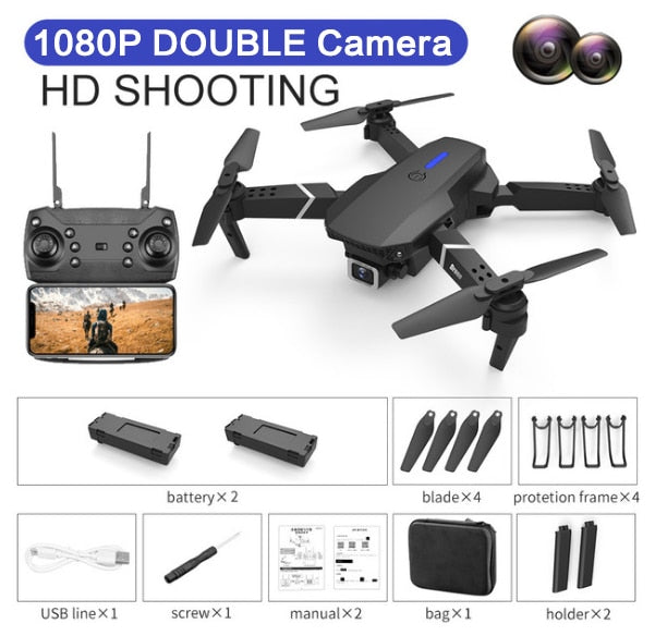 2021 NEW Drone 4k profession HD Wide Angle Camera 1080P WiFi fpv Drone Dual Camera Height Keep Drones Camera Helicopter Toys - 1080P-Dual camera-2B / China
