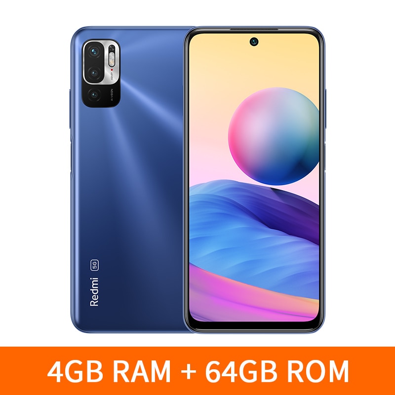 Global Version Xiaomi Redmi Note 10 5G NFC Mobile Phone 4GB RAM 64GB ROM/128GB ROM 90Hz 6.5" DotDisplay 7nm Processor 18W Charge - 4GB 64GB Blue / Add Mi Band 5