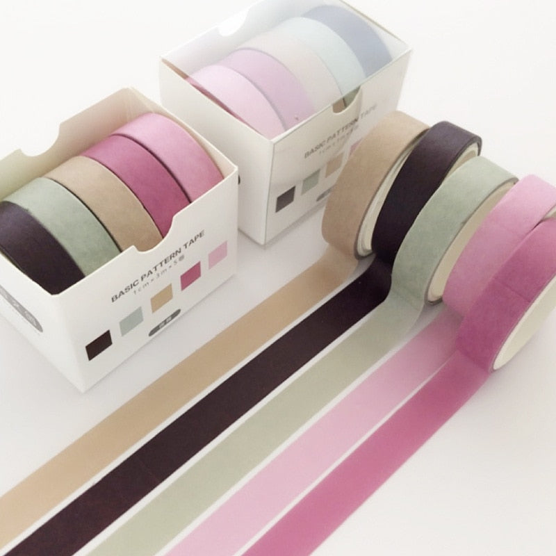 5pcs/set Printing Washi Tape Set Diy Masking Tape Cute Stickers School Suppliers Stationery Gift Presented By Kevin&Sasa Crafts - 10