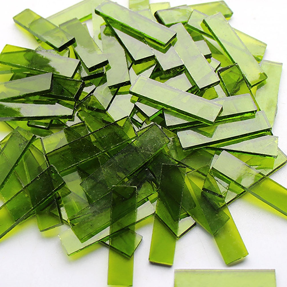 Mixed Color 1 X 4 Cm Square Stained Glass Strip Clear Glass Mosaic Pieces DIY Mosaic Tiles Hobbies Art Crafts Material 100g - 13