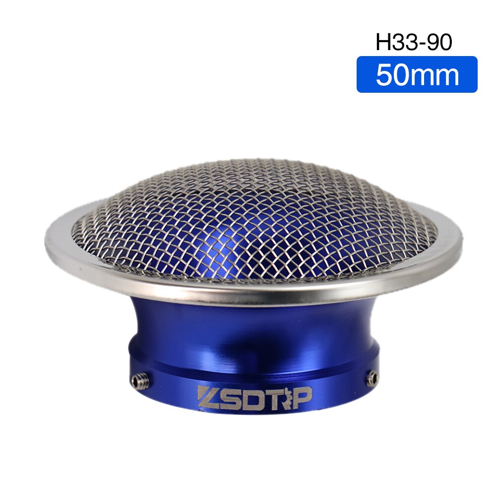 ZSDTRP Carburetor 50mm Motorcycle Air Filter Wind Horn Cup Alloy Trumpet with Guaze For Keihin PWK21/24/26/28/30mm PE 28/30mm - Stainless mesh blue / China