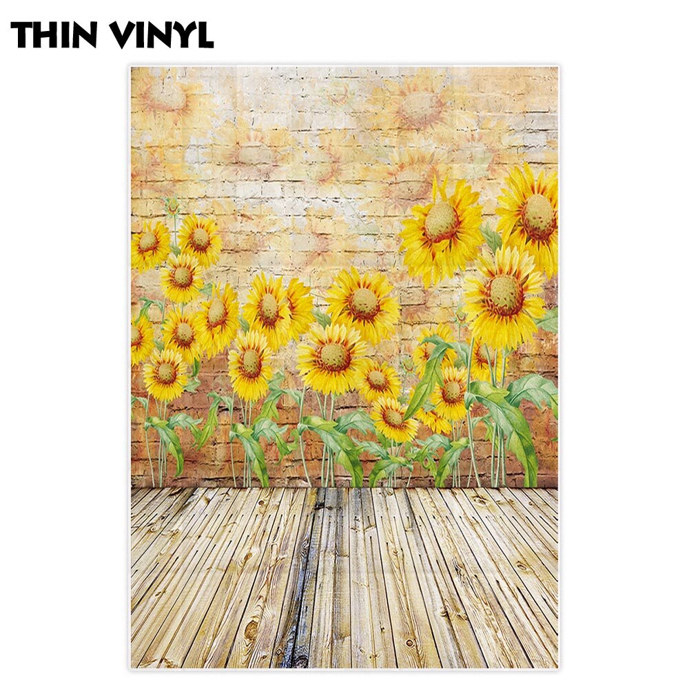 Allenjoy sunflower Photography Backdrop Newborn Child fence Smash cake Baby Shower summer background Photo studio photobooth - UBK-00118 / Econ Vinyl 40x60CM
