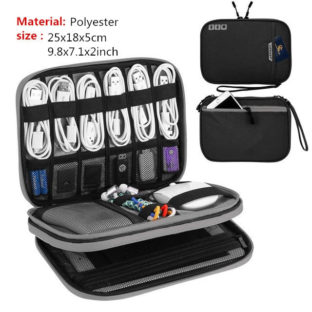 Digital Storage Bags Electronics Cable Organizer Cord Usb Wires Portable Charger Power Bank Accessories for Nintendo Switch - Black J / China