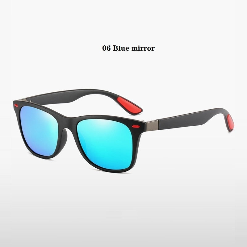 Fashion Vintage Sunglasses For Men Women Polarized Designer Sunglasses Man Square Retro Sun Glasses Driving Eyewear Shades UV400 - 06 Blue mirror