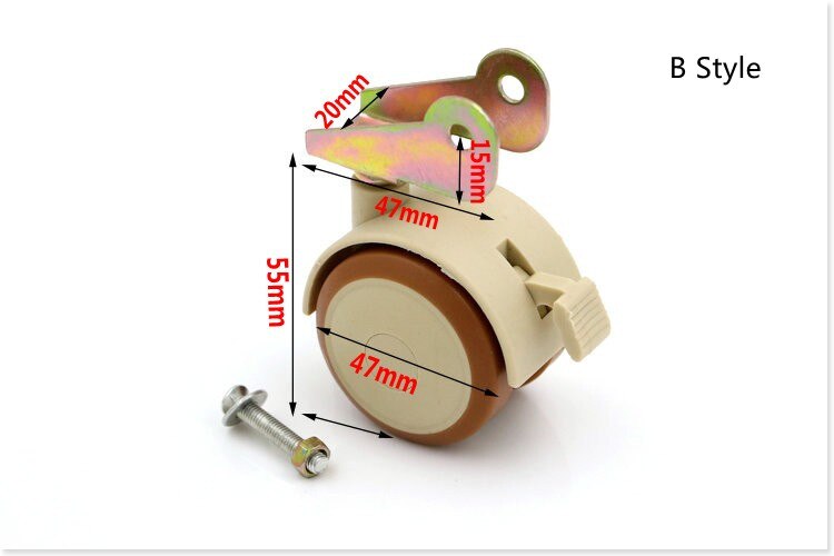 Baby Bed Universal Casters Children Wheel With Brake Lever Splint Wheel Mute - B style