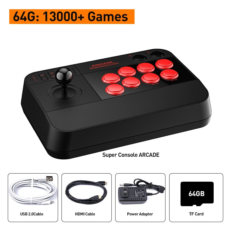 Retro Arcade Game Box Super Console Arcade Video Game Console With 23000 Games Support Multi-Platform 3D Joystick 8 Button - Arcade-Black-64G / EU