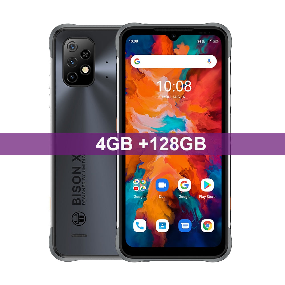 UMIDIGI BISON X10 IP68 Rugged Android Smartphone NFC 4GB 64GB Helio P60 Octa Core 6.53" HD+ 20MP Triple Camera 6150mAh Cellular - BISON X10 4GB 128GB / China / Add AirBuds U