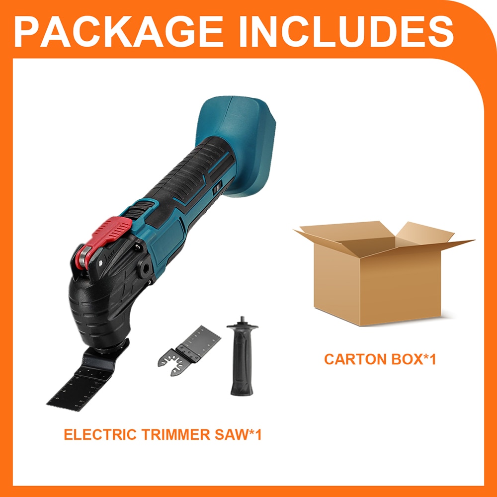 Electric Cordless Oscillating Multitools Machine Multi-function Trimmer Saw Renovator Power Multi-Tool for Makita 18V Battery - with 3 Accessories / Russian Federation