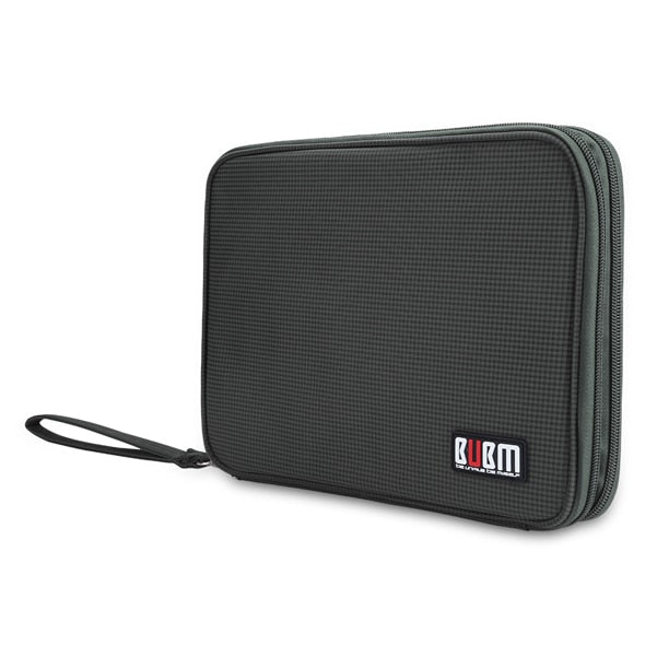 BUBM Universal Electronics Accessories Travel bag / Hard Drive Case / Cable organizer/ Protective Sleeve Pouch Case Bag for iPad - Double layer L -Gray